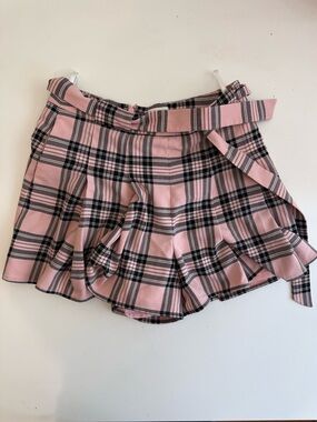 ARITZIA Pink Plaid Pleated skort
